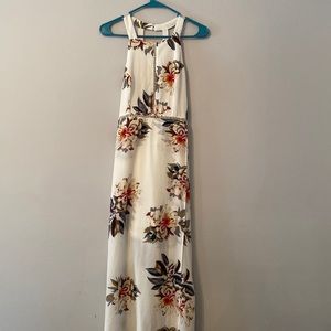 White flora maxi dress